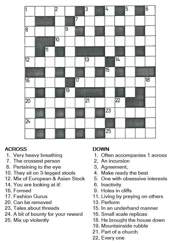 Berrynarbor News: Crossword Corner